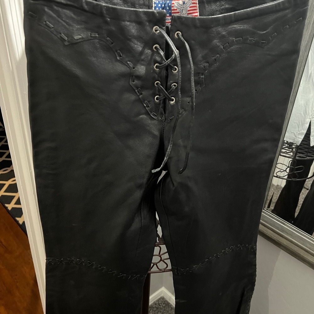 Just USA Black Classic leather Jeans